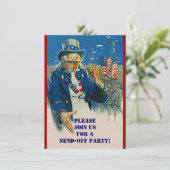 Vntg Oom Sam Militaire Verstuur Uitnodigingen van  (Staand voorkant)