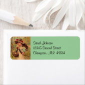 VNTG Victoriaans plukken Wildbloemen Adresetikette Etiket (Insitu)