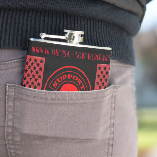 VNVLV MC Worldwide Support Vinyl Wrapped Flask Heupfles