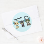 VO Studio Cats Classic Ronde Sticker (Envelop)