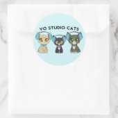 VO Studio Cats Classic Ronde Sticker (Tas)