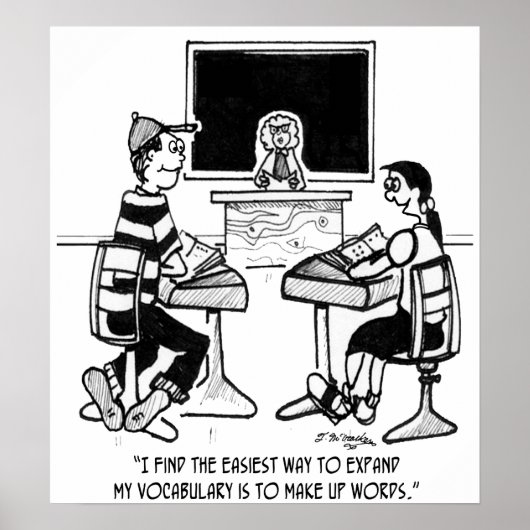 Vocabulair uitbreiden met woorden poster (Voorkant)