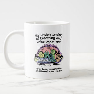Vocal coach grappige cartoon grote koffiekop