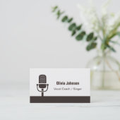Vocal Coach Singer Microphone Visitekaartjes (Staand voorkant)