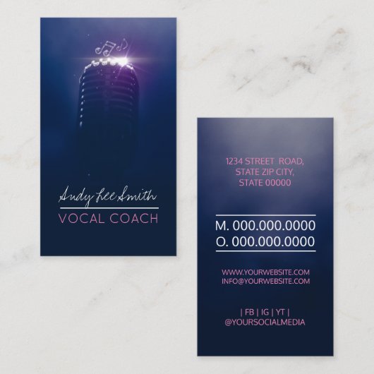 Vocal Coach Singer Visitekaartje (Voorkant / Achterkant)