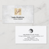 Vocal Coach Singing Lessons Gold Monogram Visitekaartje (Voorkant / Achterkant)
