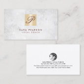 Vocal Coach Singing Lessons Gold Monogram Visitekaartje (Voorkant / Achterkant)