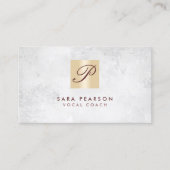 Vocal Coach Singing Lessons Gold Monogram Visitekaartje (Voorkant)