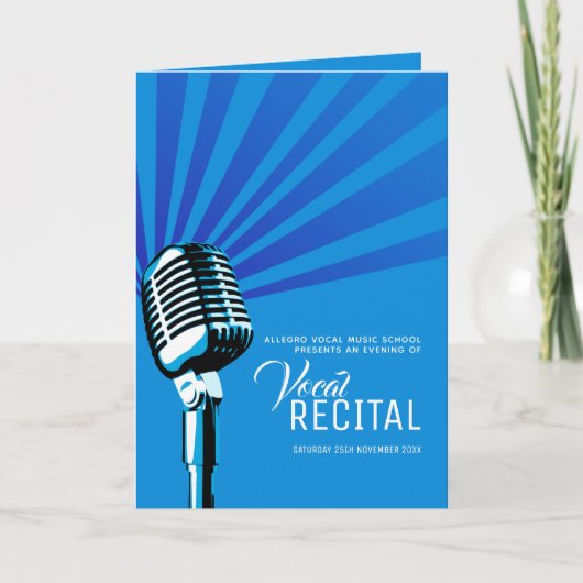 Vocal musical Overweging avond blauwe microfoon Programma (Voorkant)