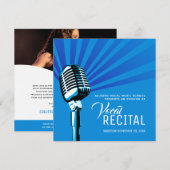 Vocal overweging klassieke microfoonmuziek blauw kaart (Voorkant / Achterkant)