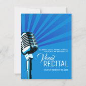 Vocal overweging klassieke microfoonmuziek blauw kaart (Voorkant)