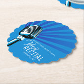 Vocal overweging klassieke microfoonmuziek blauw kartonnen onderzetters (Gekanteld)