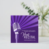 Vocal overweging klassieke microfoonmuziek paars kaart (Staand voorkant)