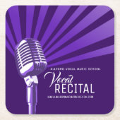 Vocal overweging klassieke microfoonmuziek paars kartonnen onderzetters (Voorkant)