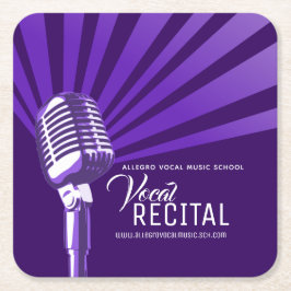 Vocal overweging klassieke microfoonmuziek paars kartonnen onderzetters