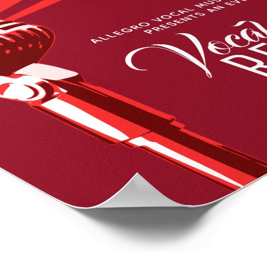 Vocal overweging klassieke microfoonmuziek rood poster (Hoek)