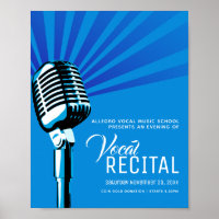 Vocale recital klassieke microfoon muziek blauwe p