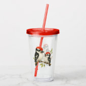 Vocale roodbuikspecht acryl drinkbeker (Achterkant)