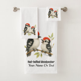 Vocale roodbuikspecht bad handdoek
