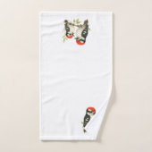 Vocale roodbuikspecht bad handdoek (Handdoek)