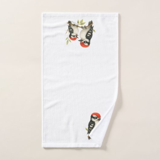 Vocale roodbuikspecht bad handdoek (Handdoek)