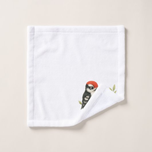 Vocale roodbuikspecht bad handdoek (Wasdoekje)
