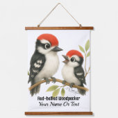 Vocale roodbuikspecht hangend wandkleed (Voorkant)