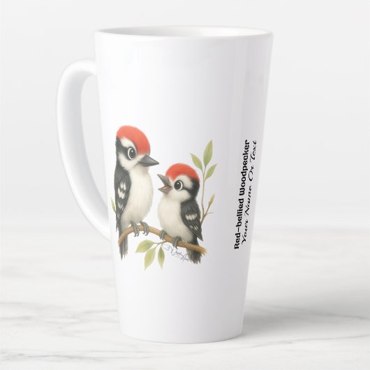 Vocale roodbuikspecht latte mok (Linkerhoek)