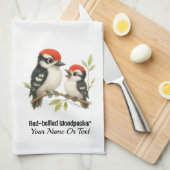 Vocale roodbuikspecht theedoek (Quarter Fold)