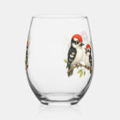 Vocale roodbuikspecht wijnglas zonder voet (Links)