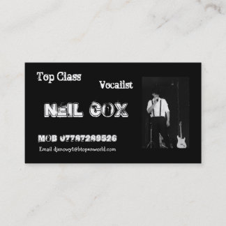 Vocalist Neil Cox Visitekaartje