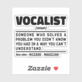 Vocalist Noun Definition Voice Performer Grappig Sticker (Vel)