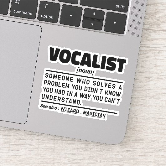 Vocalist Noun Definition Voice Performer Grappig Sticker (Detail)