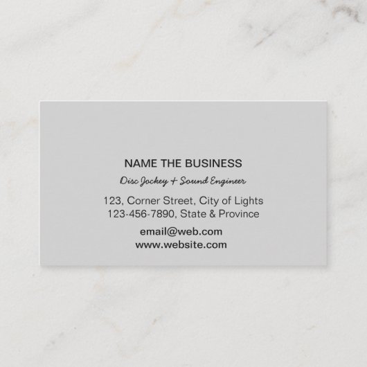 Vocalist Singer DJ Music Teacher Microphone Gold B Visitekaartje (Achterkant)