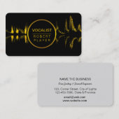 Vocalist Singer DJ Music Teacher Microphone Gold Visitekaartje (Voorkant / Achterkant)