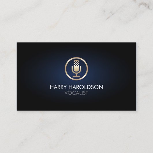 Vocalist Singer Microphone Visitekaartje (Voorkant)