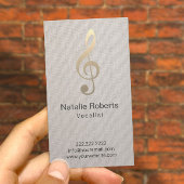 Vocalist Singer Musical Clef Logo Linen Music Visitekaartje