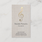 Vocalist Singer Musical Clef Logo Linen Music Visitekaartje (Voorkant)