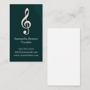 Vocalist Singer Musical Clef Logo Roos Gold Music Visitekaartje