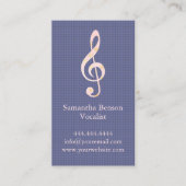 Vocalist Singer Musical Clef Logo Roos Gold Music Visitekaartje (Voorkant)