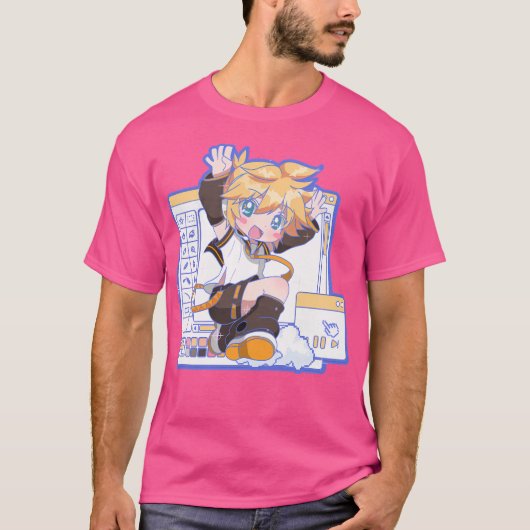 Vocaloid Windows Blue-versie Kagamine Len T-shirt (Voorkant)