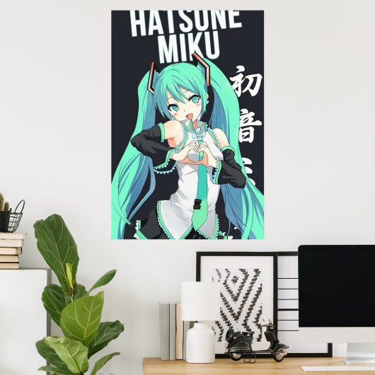 Vocaloïde meisjesanime poster (Thuiskantoor)