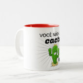 Você não é um cacto – hidrate-se com estilo! tweekleurige koffiemok (Voorkant links)