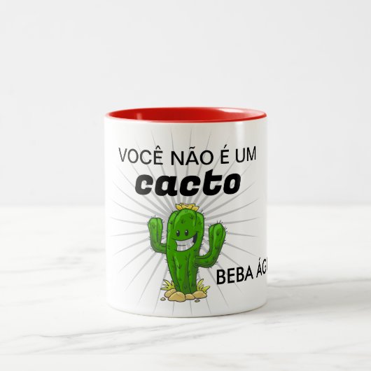 Você não é um cacto – hidrate-se com estilo! tweekleurige koffiemok (Center)