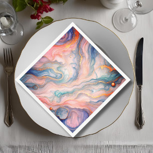 Vocht abstract in pastelblues servet