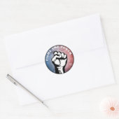 Vocht de macht ronde sticker (Envelop)