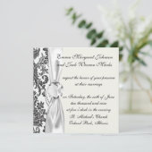 vochtige rozen wit en zwart kaart (Staand voorkant)