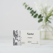 vochtige rozen wit en zwart visitekaartje (Staand voorkant)