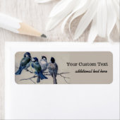 vochtige vogels op bijkantoren etiket (Insitu)