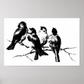  vochtige vogels op bijkantoren poster (Voorkant)